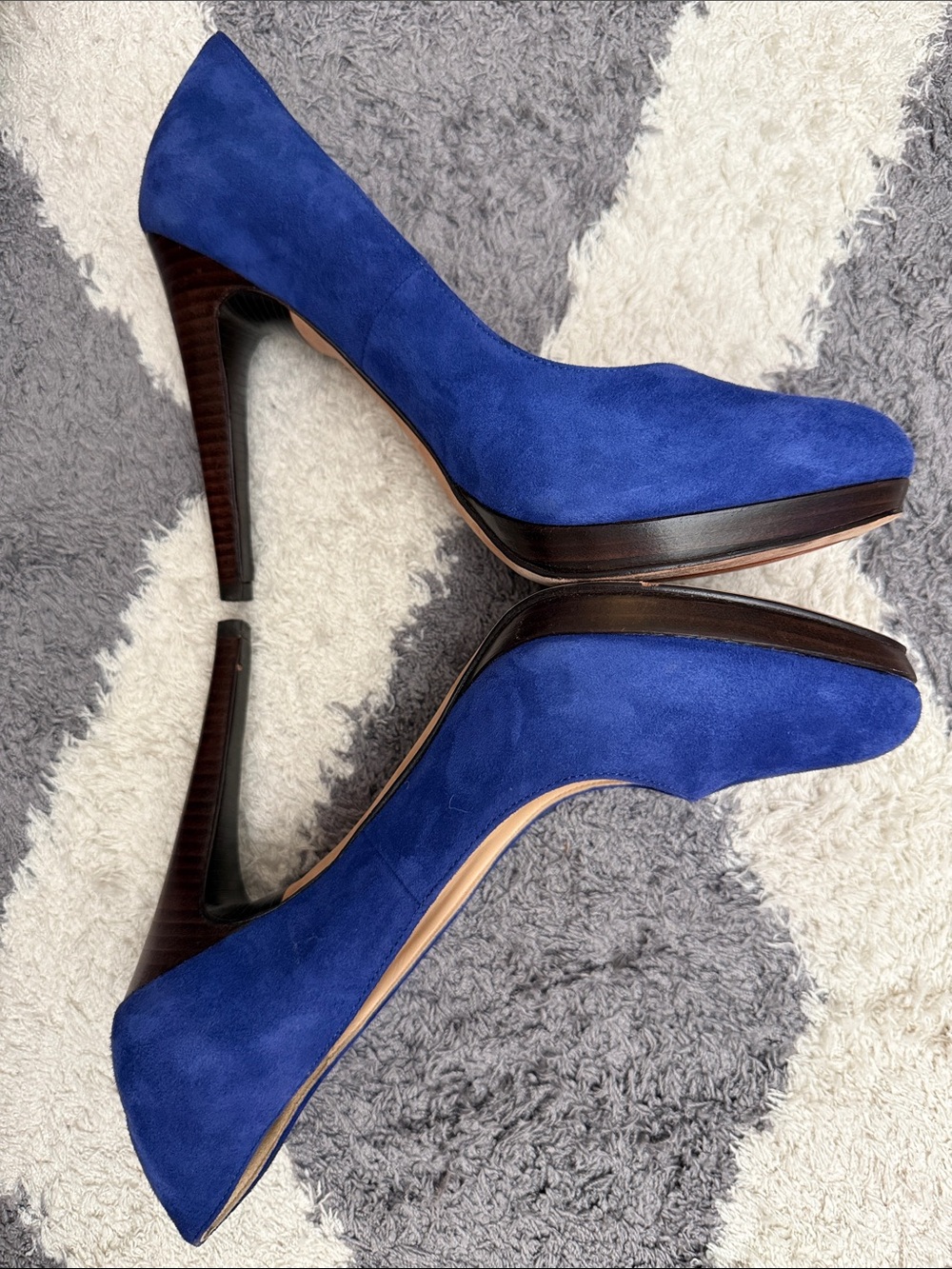 Cole Haan Nike Air Royal Blue Suede High Heel Pumps size 8B - Picture 12 of 15